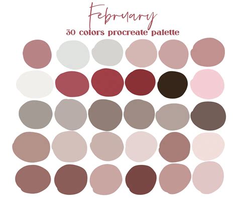 February Neutrals Procreate Color Palette / Ipad Procreate Swatches ...