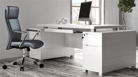 Ford White Executive Desk | Modern & Contemporary Office | Zuri Furniture