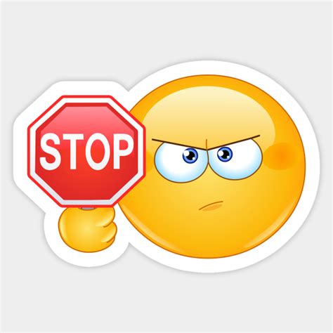 Stop Sign Emoticon - Emoji - Sticker | TeePublic