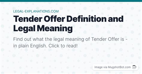 Tender Offer Definition - What Does Tender Offer Mean?