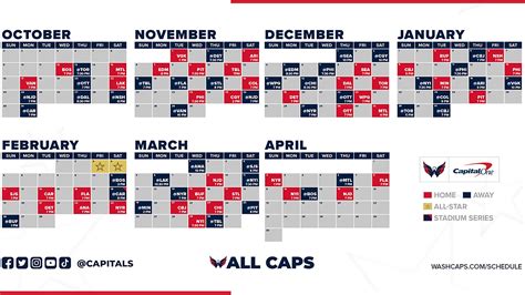 Washington Capitals release schedule for 2022-23 season