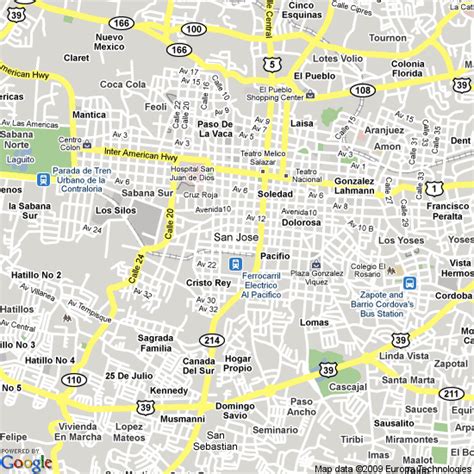 Map of San Jose, Costa Rica | Hotels Accommodation