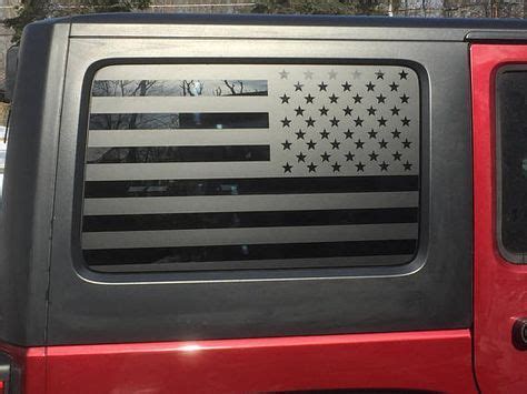 American Flag Jeep Wrangler Rear Side Window Decals 4 door Hard Top (pair) Matte Black | Jeep ...