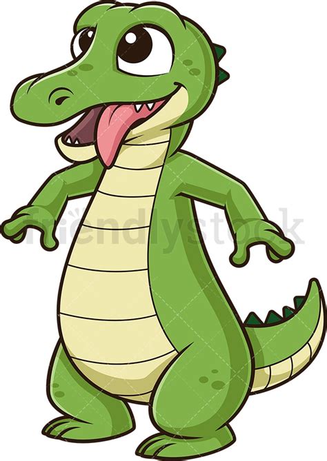 Funny Alligator Cartoon Clipart Vector - FriendlyStock