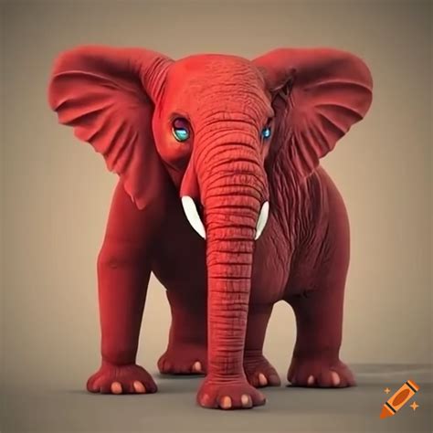 Red elephant on Craiyon