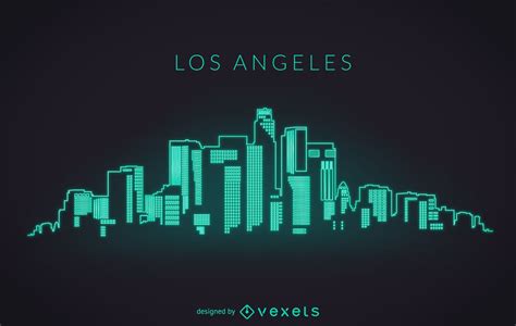 Los Angeles Neon Skyline Vector Download