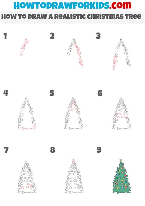 How to Draw a Realistic Christmas Tree - Drawing Tutorial For Kids