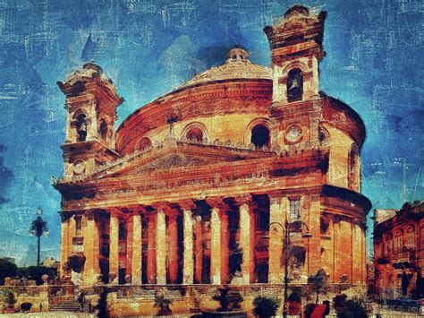 Mosta Church Digital Art by Leigh Kemp