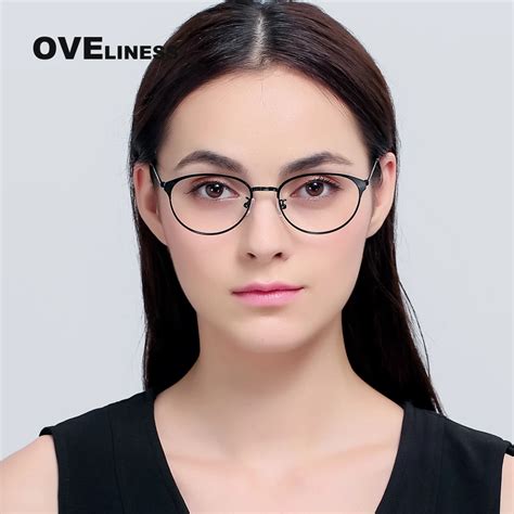 Metal eyeglass frames female women optical prescription myopia clear glasses frame eye glasses ...