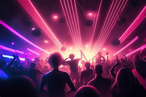 Premium Photo | Party people enjoy concert by dancing in nightclub party created with generative ...