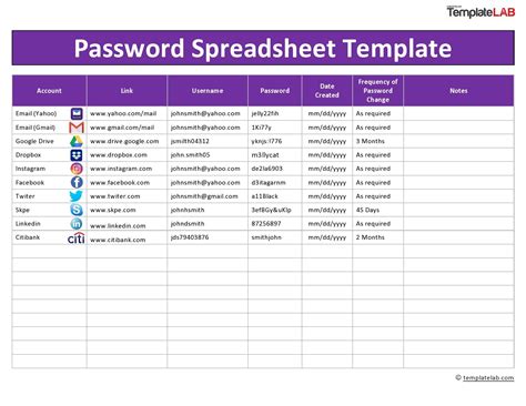 Download Password Spreadsheet Template | Good passwords, Excel ...