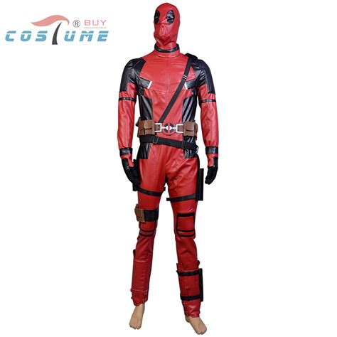 Deadpool costume Hot 2016 Movie superhero Red Leather Jumpsuit Deadpool ...