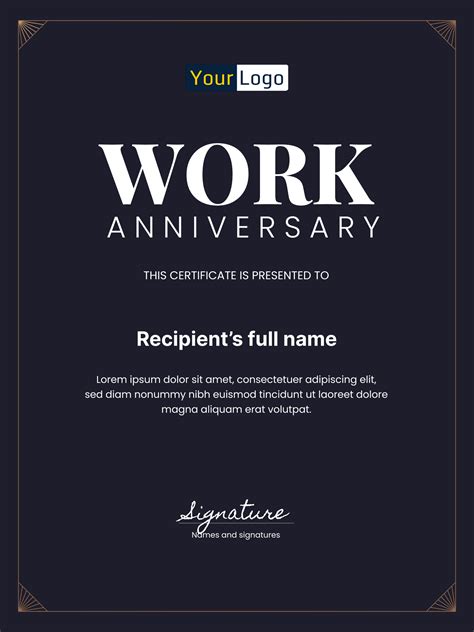 Work Anniversary Certificate Template Free Simply Link An Existing Form To Your Chosen ...