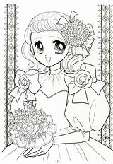Japanese Shoujo Coloring Book 08 Аниме девушки Sketch Page sketch template