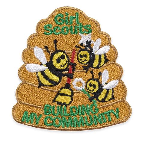 Building My Community Bees Iron-On Patch | Girl scout fun patches, Girl scout shop, Girl scout sash