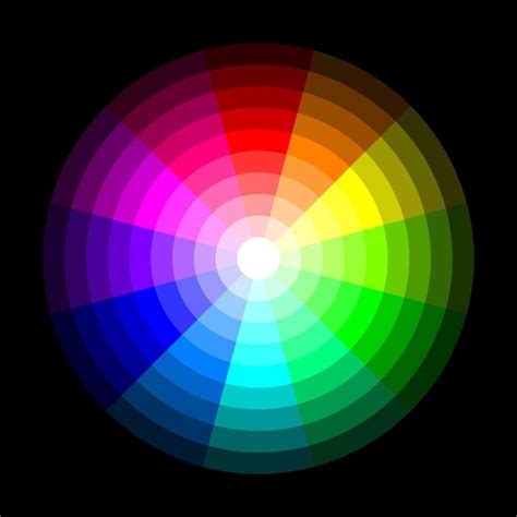 Premium Vector | Rgb color wheel from dark to light, on black ...