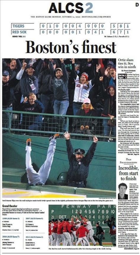 boston globe sports page