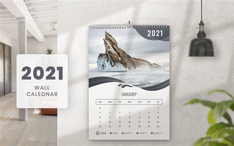 Wall Calendar 2021 Design Planner #107041 - TemplateMonster