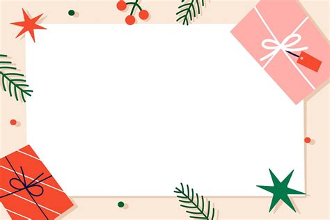 Christmas rectangle frame design vector | Premium Vector - rawpixel