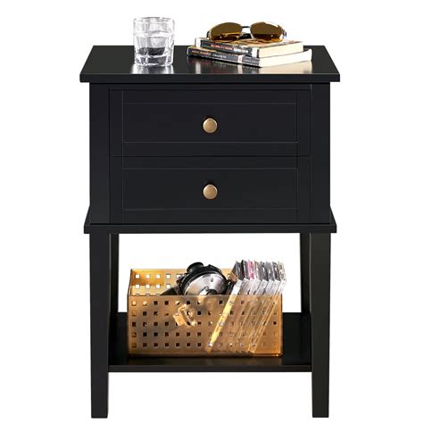 Black Round Side Table With Drawer : End Table Tables Wood Drawers Living Room Knobs Choose ...