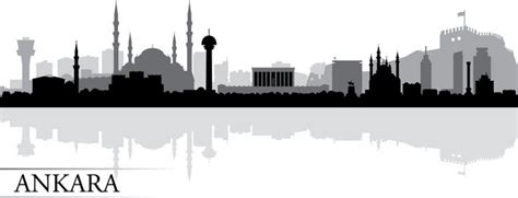 Ankara city skyline silhouette background Vector Image