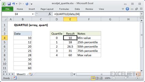 How to use the Excel QUARTILE function | Exceljet