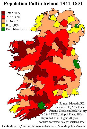 Population fall in Ireland (1841 - 1851) - Vivid Maps