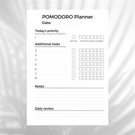 Pomodoro planner • Insert • Your Personal Organizer