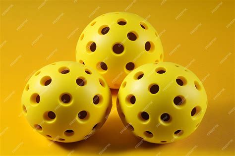 Premium Photo | Yellow perforated pickleball balls, generative ai