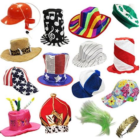 6 Assorted Dress Up Costume & Party Hats by Funny Party Hats - 6 Adult Costume Hats - Walmart ...