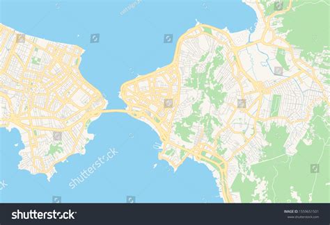 Printable street map of Florianopolis, Brazil. - Royalty Free Stock Vector 1559651501 - Avopix.com