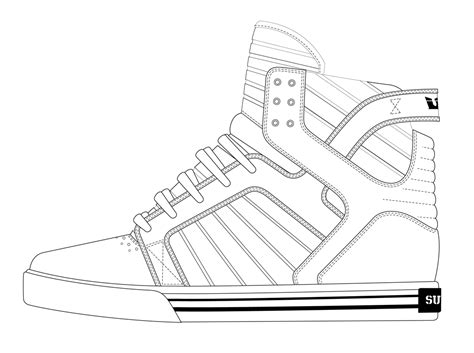 Shoe Outline Template - Coloring Home