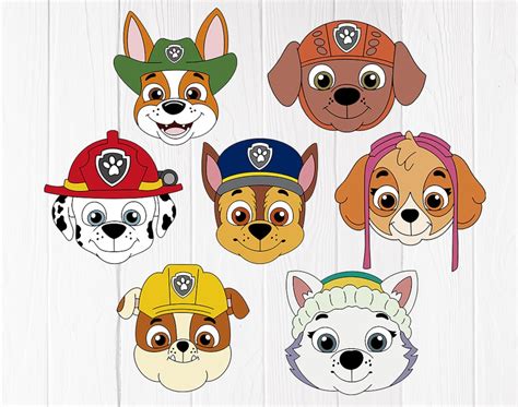 Paw Patrol Svg Paw Patrol Heads Svg Paw Patrol Cut Files | Etsy UK