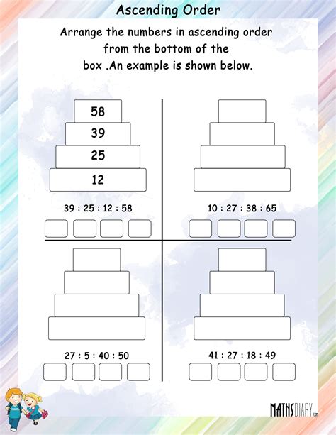 Ascending-Descending Order – Grade 1 Math Worksheets