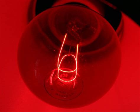 Vintage ruby red light bulb, darkroom safelight, photo developer ...