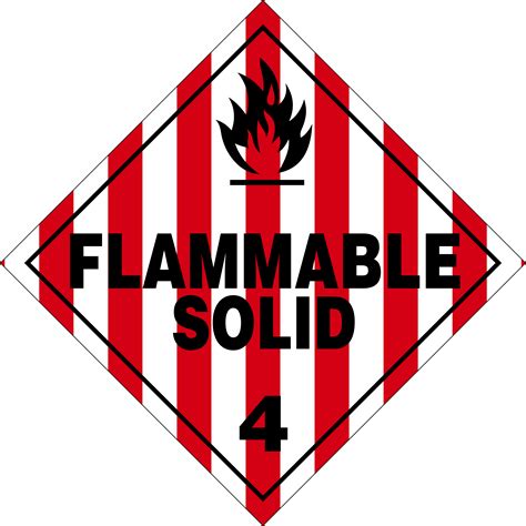 Class 4 – Other Flammable Substances – Placards and Labels according 49 CFR 173.2 – HazMat Tool