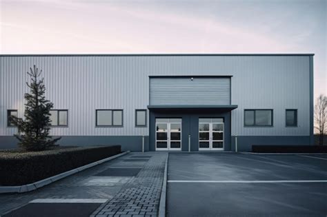 Premium Photo | Exterior of a modern warehouse with a small office unit Outdoor picture of large ...