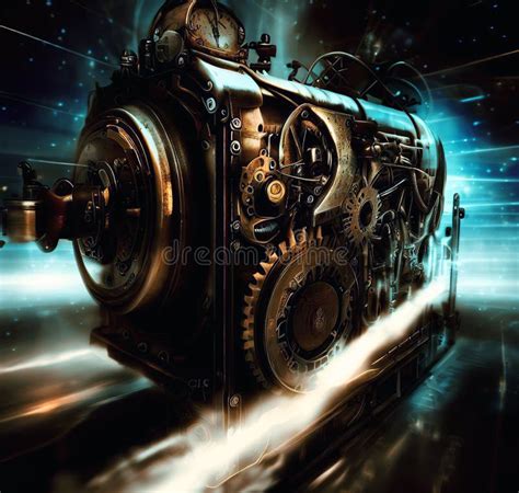 Science Fiction Time Machine Stock Illustration - Illustration of ...