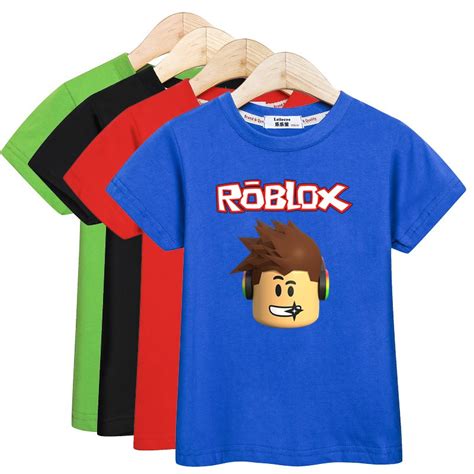 Kids Fashion Tshirt ROBLOX Minecraft Shirt Boy Short Sleeve Top iron ...