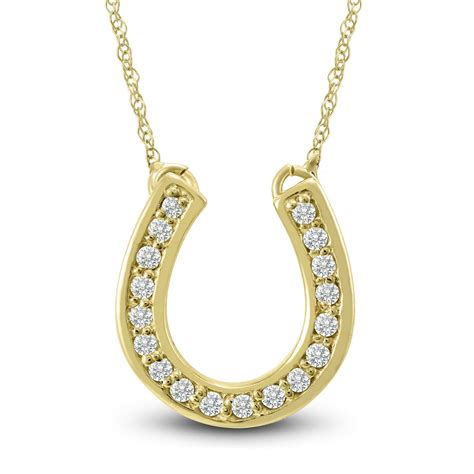 1/4 Carat TW Diamond Horseshoe Pendant in 14k Yellow Gold - PDF8272