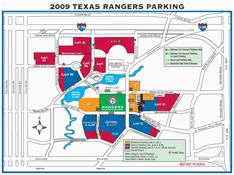 Texas Rangers Parking Lot Map | secretmuseum