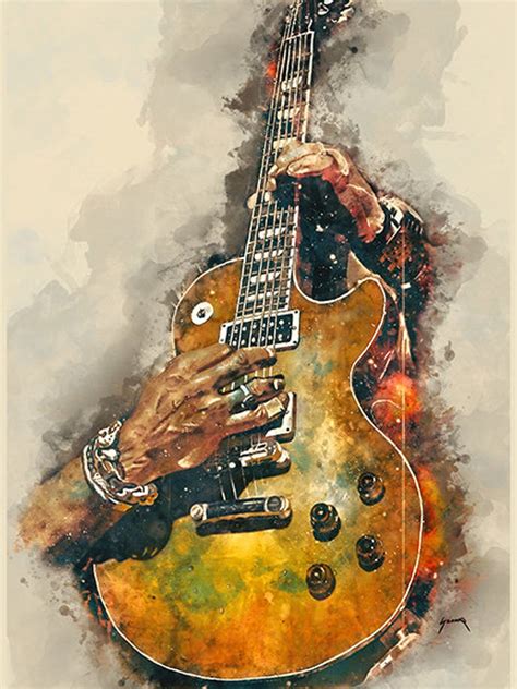 Rock N Roll 18x24 Guitar Art Music Wall Art Music Room - Etsy | Guitar ...