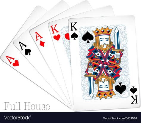 Poker cards full house Royalty Free Vector Image