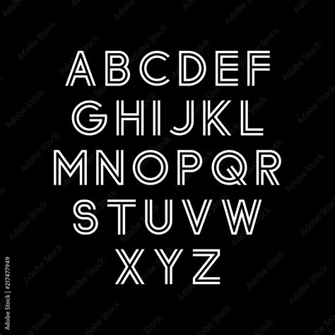 Vector alphabet set. Modern double line font Stock Vector | Adobe Stock