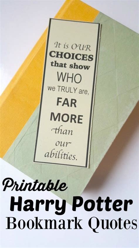 FREE Harry Potter Bookmarks Book Quotes Inspired Printable | Harry ...