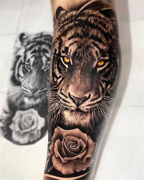 Black And Grey Tiger Tattoo Designs