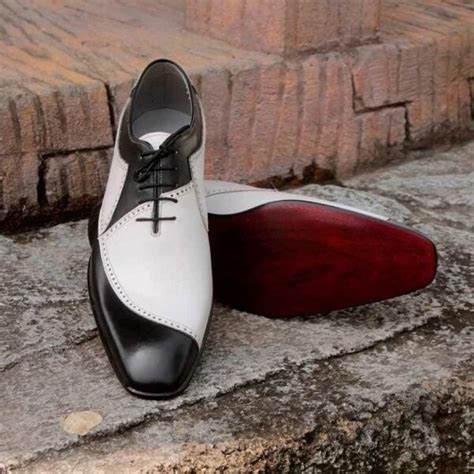 Oxford White and Black Leather Spectator Shoes for Men Fashion Shoes