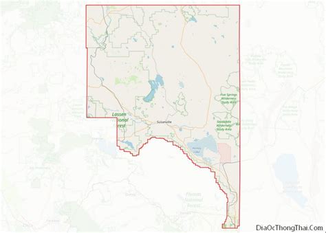 Map of Lassen County, California - Thong Thai Real