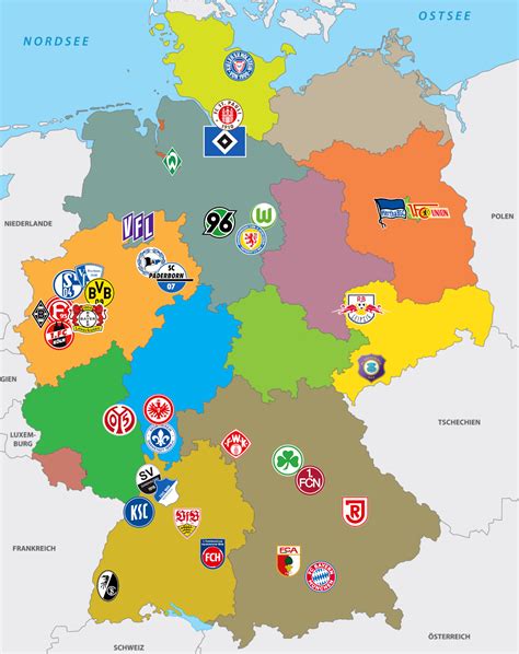 Map Of Bundesliga Teams | Campus Map