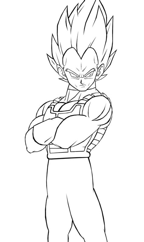 vegeta ssj line art by kingvegito on DeviantArt